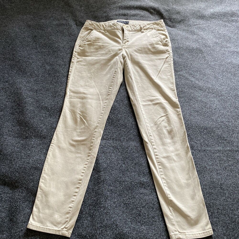Aeropostale High Rise Jegging Tan Khaki Skinny Pants Womens 6 Regular